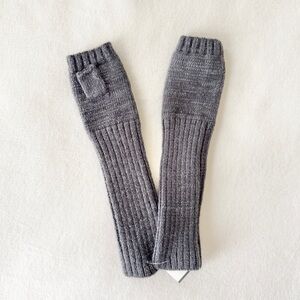 vintage 90s Knitted Hand & Arm Warmers  Grey with Silver Sparkle – NWT